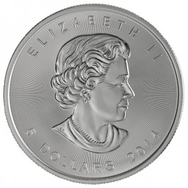 2014 1 oz Silver Canadian Maple Leaf Bullion Coin BU