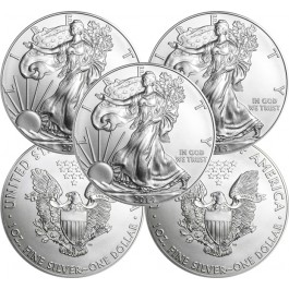 Lot of 5 - 2014 Silver American Eagle 1 oz .999 Fine