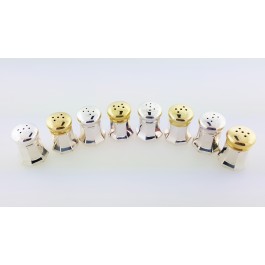 Set of 8 Cartier Sterling Silver Gold Wash Salt pepper Shaker Rare Top
