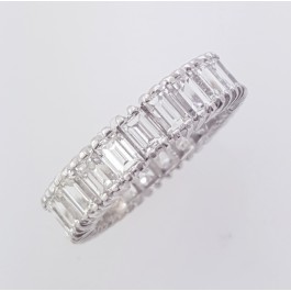 4.60 ct Emerald Cut Diamond Anniversary eternity platinum wedding band VIDEO
