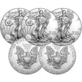 Lot of 5 - 2015 Silver American Eagle 1 oz .999 Fine