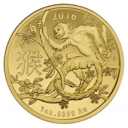 2016 1 oz Year of the Monkey Australia Lunar Coin .9999 Gold Fine BU (In Capsule)