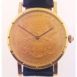 1904 $20 Gold Liberty Double Eagle coin watch Quartz ETA 955.432