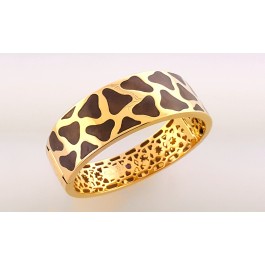 18k gold Roberto Coin Enamel giraffe bangle bracelet Limited Ed. 