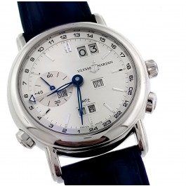 Ulysse Nardin 18K White Gold Automatic Perpetual Calendar GMT Watch 320-22