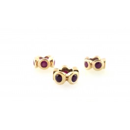Pandora 14K 585 Gold Genuine Ruby Circle Lights Spacer Charm 100% Authentic
