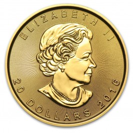 2016 1/2 oz Canadian .9999 Fine Gold Maple Leaf BU