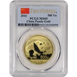 2016 500 Yuan (30 g) Chinese Gold Panda PCGS MS69 First Strike