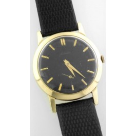 Vintage 14k Gold Jaeger Lecoultre 33279 Cal 480cn 33mm Watch Black Dial