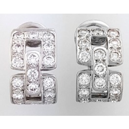 1.70ct Diamond Tiffany & Co. Platinum Deco style Hoop Huggie Earrings $9995 Retail