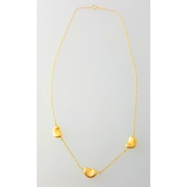 18k Tiffany & Co  Yellow Gold Elsa Peretti 3 three Bean Necklace 16 inches