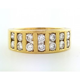Vintage Cartier 18k Yellow Gold .70ct Diamond Channel set ring band