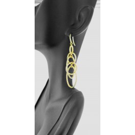 David Yurman 18k Gold Classic Cable Oval Chain Link Fish Hook Dangle Earrings