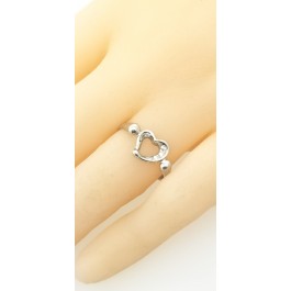 Tiffany & Co Elsa Peretti Platinum Diamond Open Heart Ring 5.5