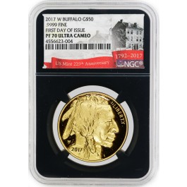 2017 W $50 Proof American Gold Buffalo 1 oz .9999 NGC PF70 UC FDOI Black Retro