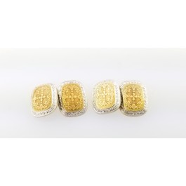 Art Deco 14k Yellow Gold Platinum Cuff Links