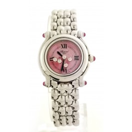 Chopard Happy Sport Pink Mother Of Pearl Dial 5 Floating Diamonds Watch 27/8250