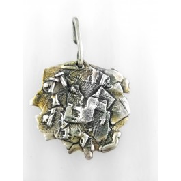 Vintage Beverly Yunich Signed Modernist 925 Sterling Silver Amulet Pendant 