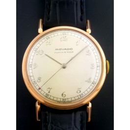 Vintage 1940s Movado Mappin & Webb Cal 260M 36mm 18k Rose Gold Manual Wind Watch
