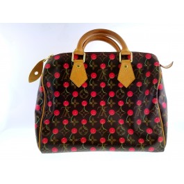 Louis Vuitton, Bags, Louis Vuitton X Takashi Murakami Speedy 25 Hand Bag  Sp045 Cherry Monogram