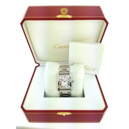 Cartier Tank Solo Ref 3169 27mm Stainless Steel Quartz Watch With Box