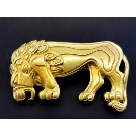 Vintage Van Cleef & Arpels VCA France 18k Yellow Gold Lion Brooch Pin