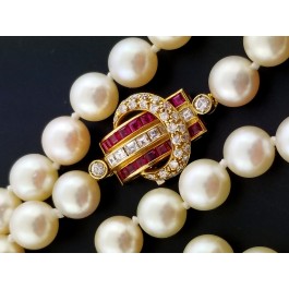 Vintage cartier pearl discount necklace