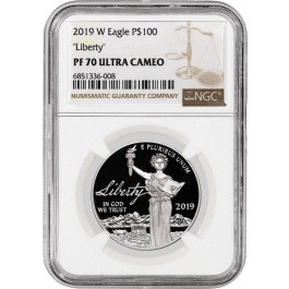 2019 W $100 Proof American Platinum Eagle Liberty 1 oz .9995 Fine NGC PF70 Ultra Cameo