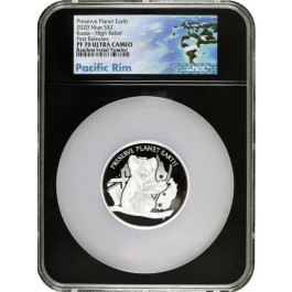 2020 $2 Niue Proof Preserve Planet Earth Koala High Relief 2 oz .999 Silver NGC PF70 UC FR