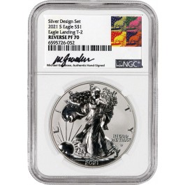 2021 S $1 1oz Reverse Proof Silver American Eagle T-2 NGC PF70 Michael Gaudioso 