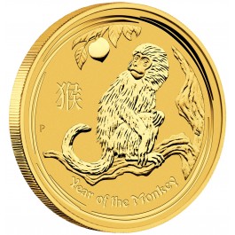 2016 Australian Perth Mint 1/10 oz .9999 Fine Gold Lunar Year Of The Monkey 
