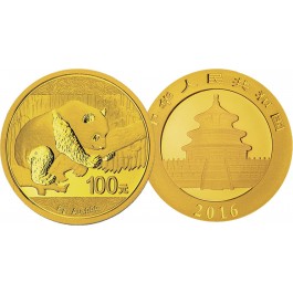 2016 100 Yuan Chinese Panda .999 8g Gold BU (OGP)