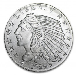  Incuse Indian Head Silver 1/2 Troy oz.999 Pure Silver Round