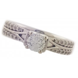 3/4 Ct Vera Wang Love Round Diamond Sapphire Split Shank Engagement Ring H Si2