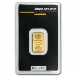 1/4 oz Argor-Heraeus .9999 Fine Gold Bar In Assay