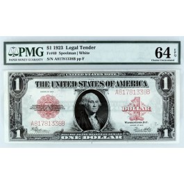 Series of 1923 $1 Legal Tender Red Seal Fr#40 Ch 64 EPQ