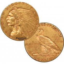 Random Year (1908 - 1929) $2.50 Indian Head Quarter Eagle Gold AU
