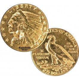 Random Year (1908 - 1929) $2.50 Indian Head Quarter Eagle Gold Cleaned