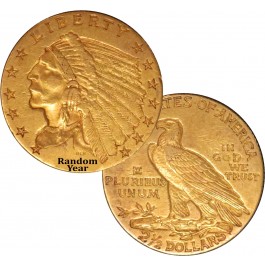Random Year (1908 - 1929) $2.50 Indian Head Quarter Eagle Gold XF 