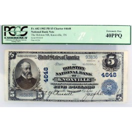 1902 $5 National Bank Note Knoxville TN PCGS 40 PPQ FR 602