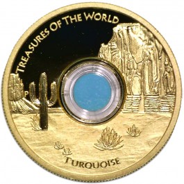 2015 $100 AUD Treasures of the World 1 oz .9999 Gold Proof Locket Coin Turquoise Perth Mint