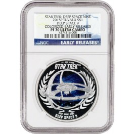2015 P $1 Tuvalu Star Trek Deep Space 9 1 oz Silver NGC PF70 UC ER