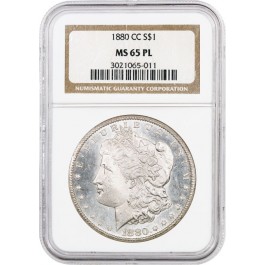 1880 CC Carson City $1 Morgan Silver Dollar NGC MS65 PL Proof Like Key Date Coin