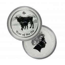 2009 P $30 AUD Australia Lunar Series II Year Of The Ox 1 Kilo .999 Silver 