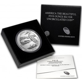 2015 P Bombay Hook America The Beautiful ATB 5 oz .999 Fine Silver Coin