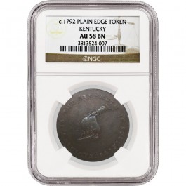 1792 Plain Edge Kentucky Token NGC AU58 BN 