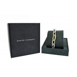 David Yurman Madison 11mm 18k Gold Sterling Silver Chain Bracelet Size XL 7.5"