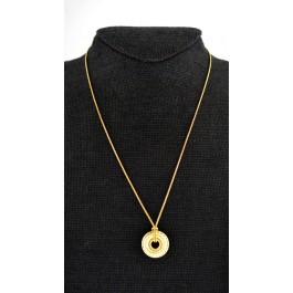 David Yurman Thoroughbred Solid 18k Gold Circle Donut Pendant Necklace 17" NWT