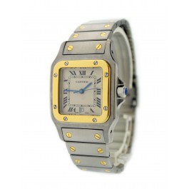 Cartier Santos Galbee 29mm 18k Gold Stainless Steel Date Quartz Watch 187901