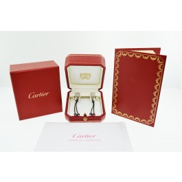 Cartier Le Baiser Du Dragon 18K White Gold 1.1 tcw Diamond Ruby Omega Earrings